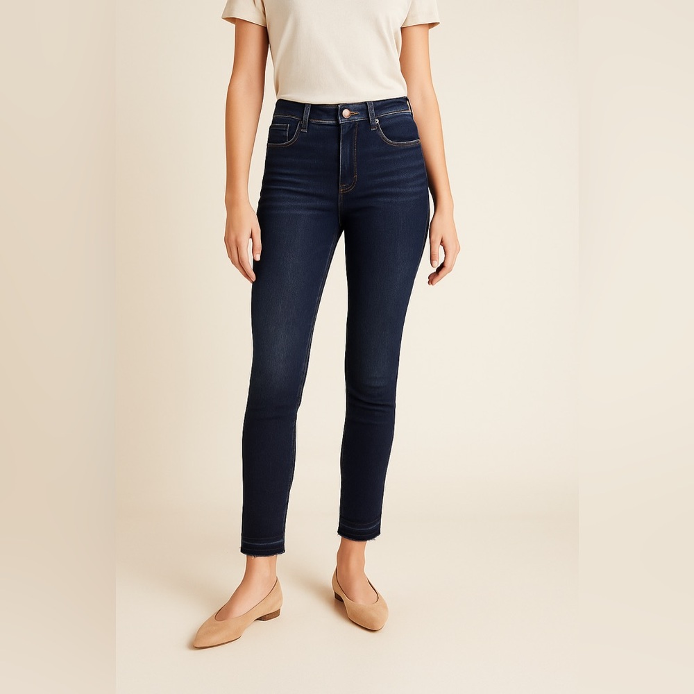 Pilcro by Anthropologie High Rise Cigarette Jeans Dark Wash Straight Leg 28